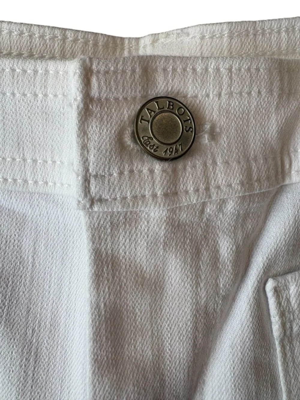 Talbots White Curvy High-Waist Wide-Leg Crop Jeans Womens Size 8 - Picture 3 of 12